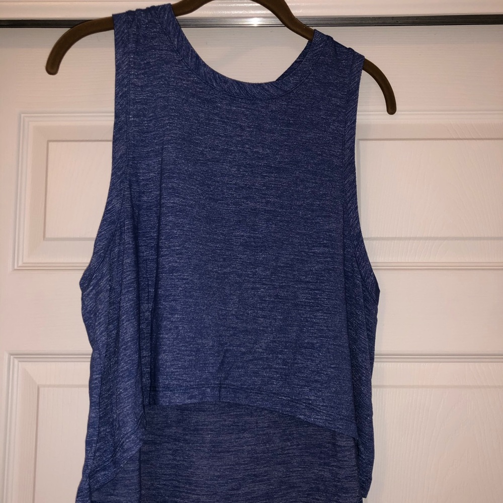 Blue cropped work out top